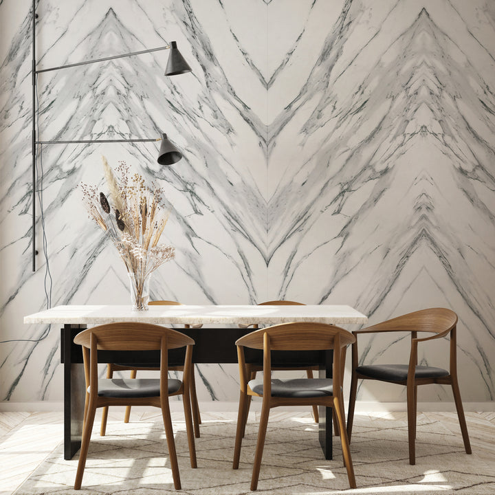 Book-Matched Marble Peel and Stick Wall Mural