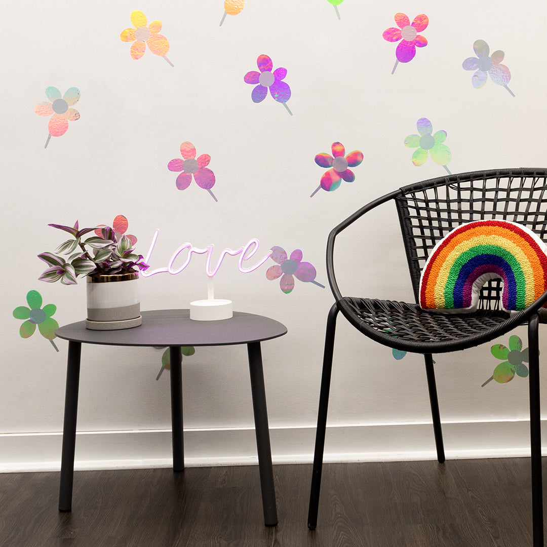 Flower Power Holographic Wall Decals By Novogratz