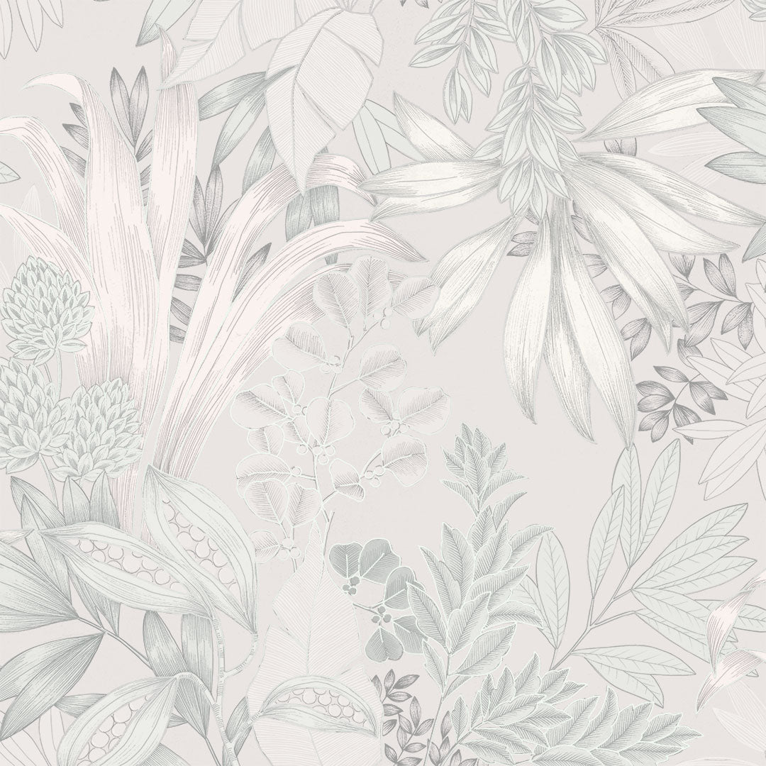 Coniferous Floral Unpasted Wallpaper - A swatch of Coniferous Floral Non-Pasted Wallpaper in silk | Tempaper#color_silk