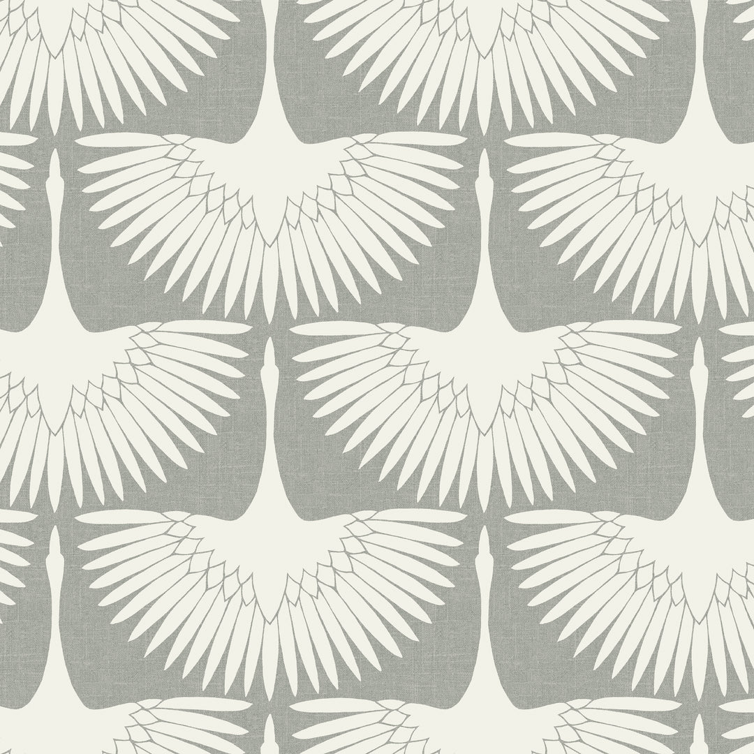 Feather Flock Removable Wallpaper - A swatch of Tempaper's Feather Flock Peel And Stick Wallpaper in chalk scallops#color_chalk-scallops