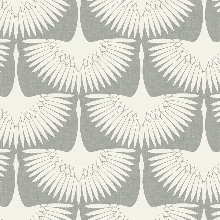 Feather Flock Removable Wallpaper - A swatch of Tempaper's Feather Flock Peel And Stick Wallpaper in chalk scallops#color_chalk-scallops