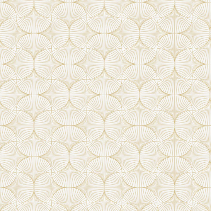 Gilded Scallop Non-Pasted Wallpaper - A swatch of Gilded Scallop Unpasted Wallpaper in porcelain | Tempaper#color_porcelain