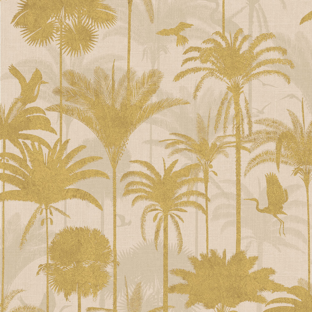 A close up view of Tempaper's Royal Palm Peel And Stick Wallpaper.