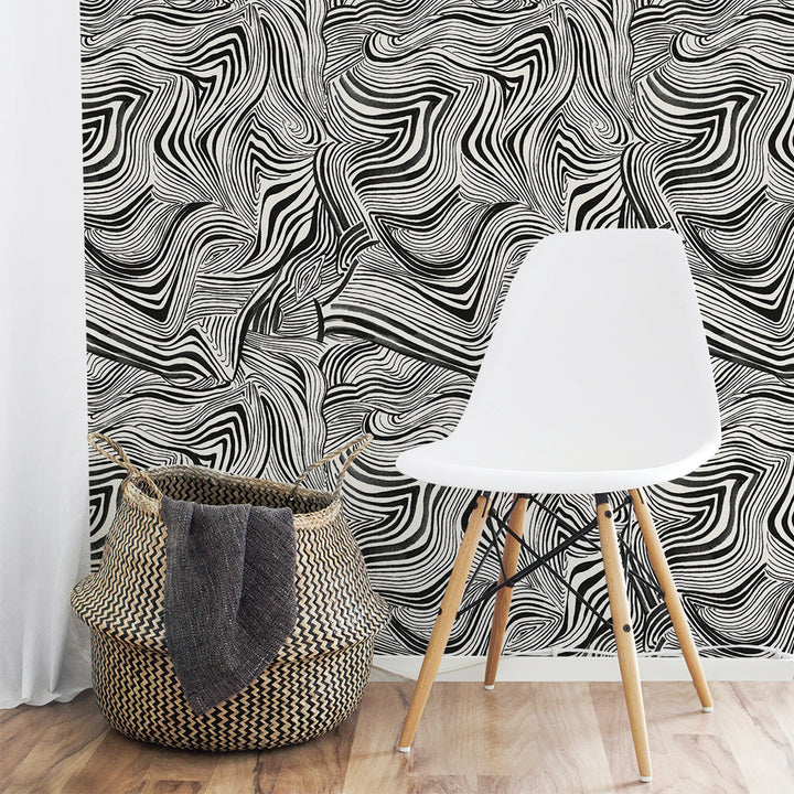 Zebra Marble Peel and Stick Wallpaper By Novogratz