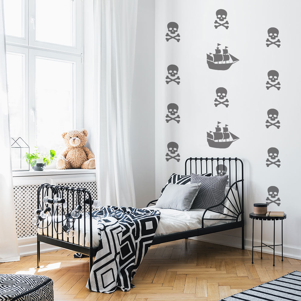 Pirate Skull & Crossbones Removable Wall Decals