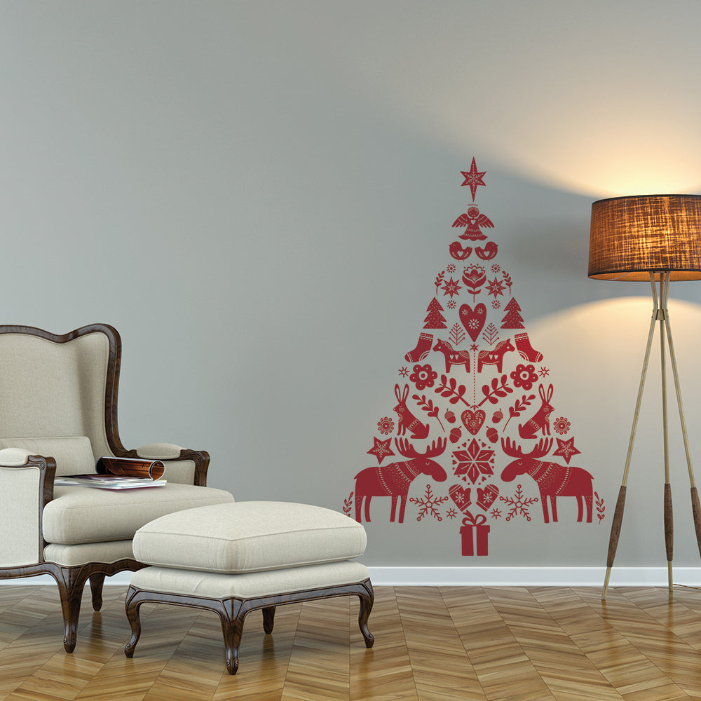 Scandinavian Holiday Removable Wall Decal