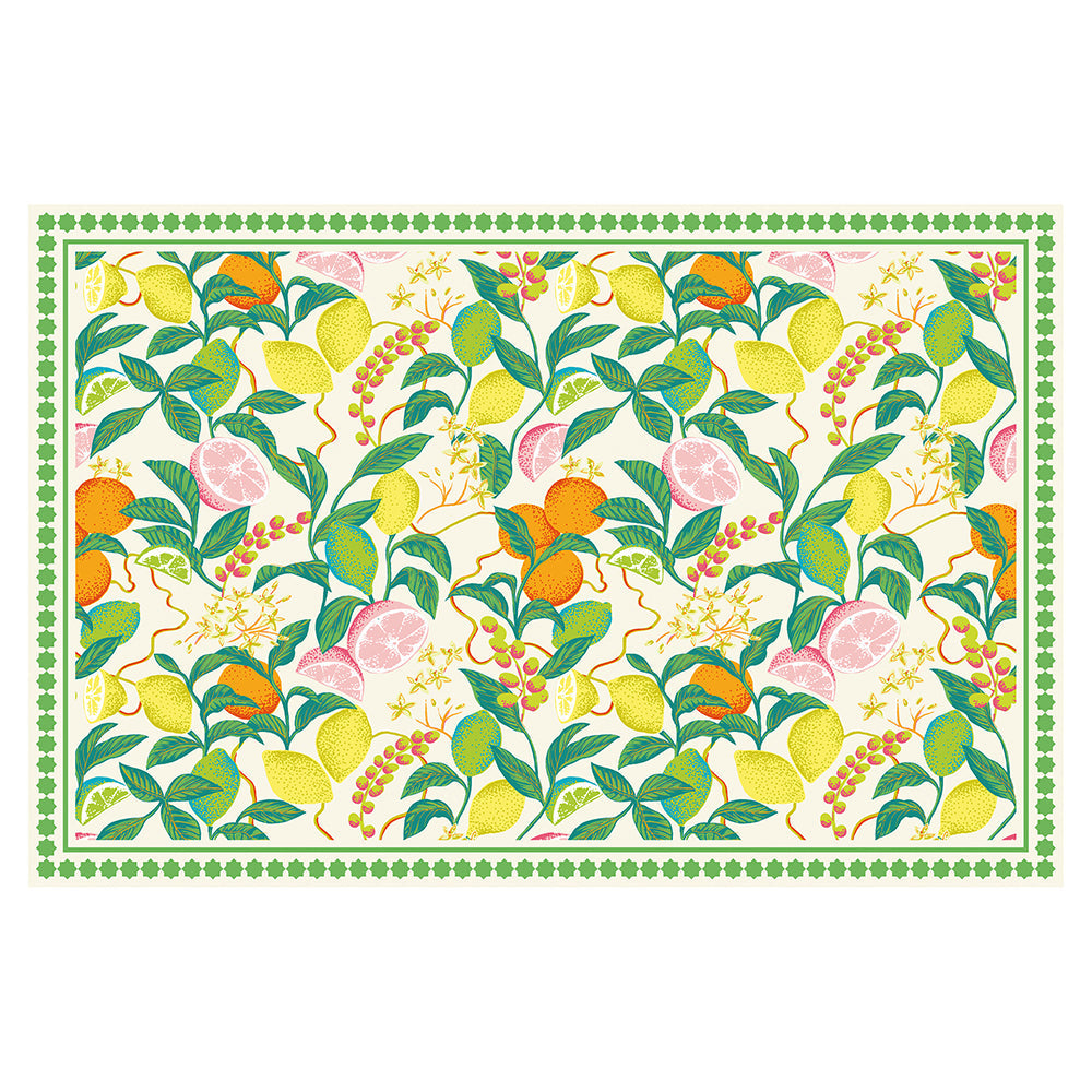 Tempaper's Citrus Vinyl Rug.#color_green-citrus