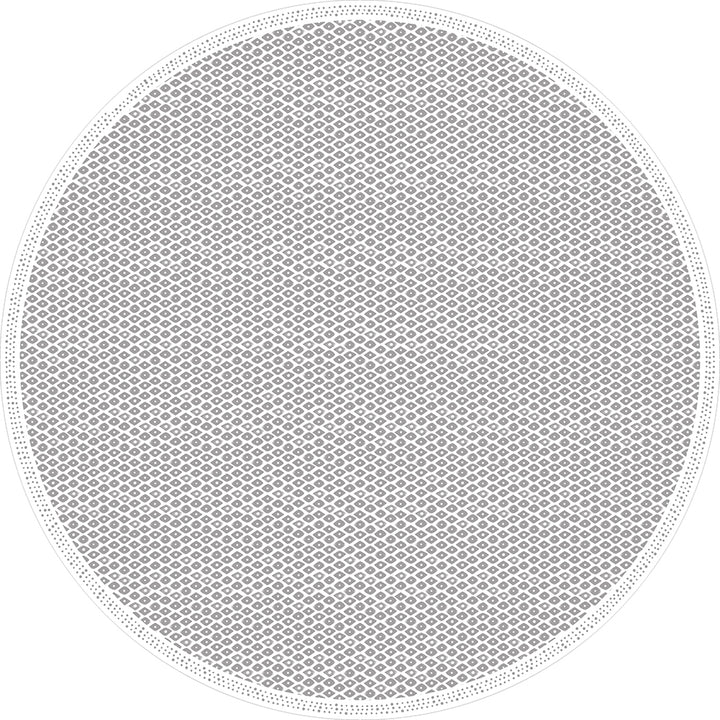 Tempaper's Diamond Geometric Vinyl Rug in a circle.