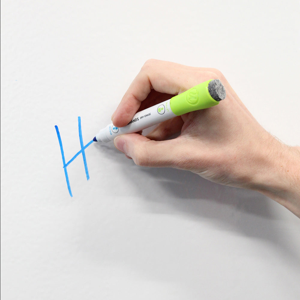 A person writing with a Double Ended Dry Erase Magnetic Markers.